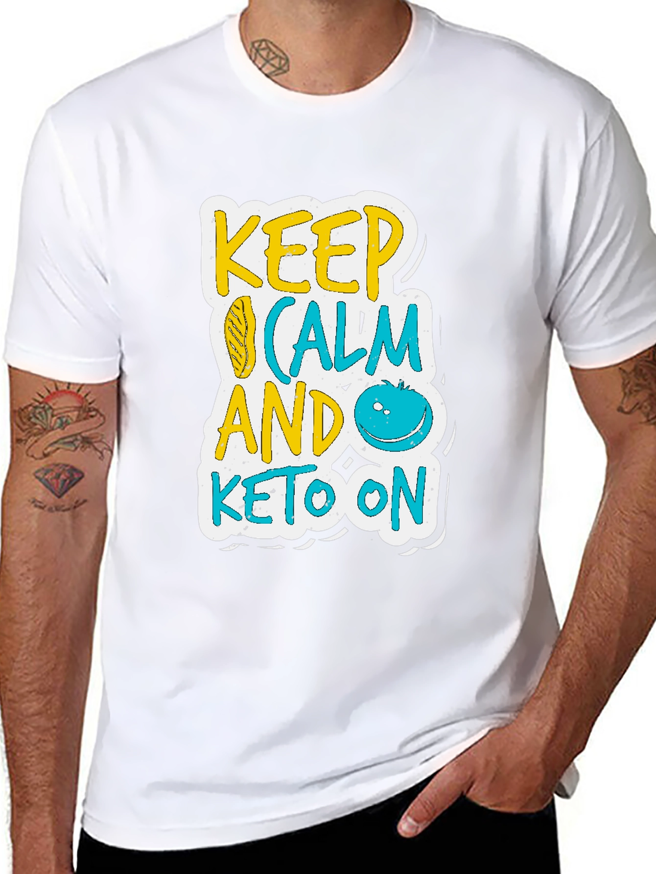 Keep Calm and Keto On Black T-Shirt