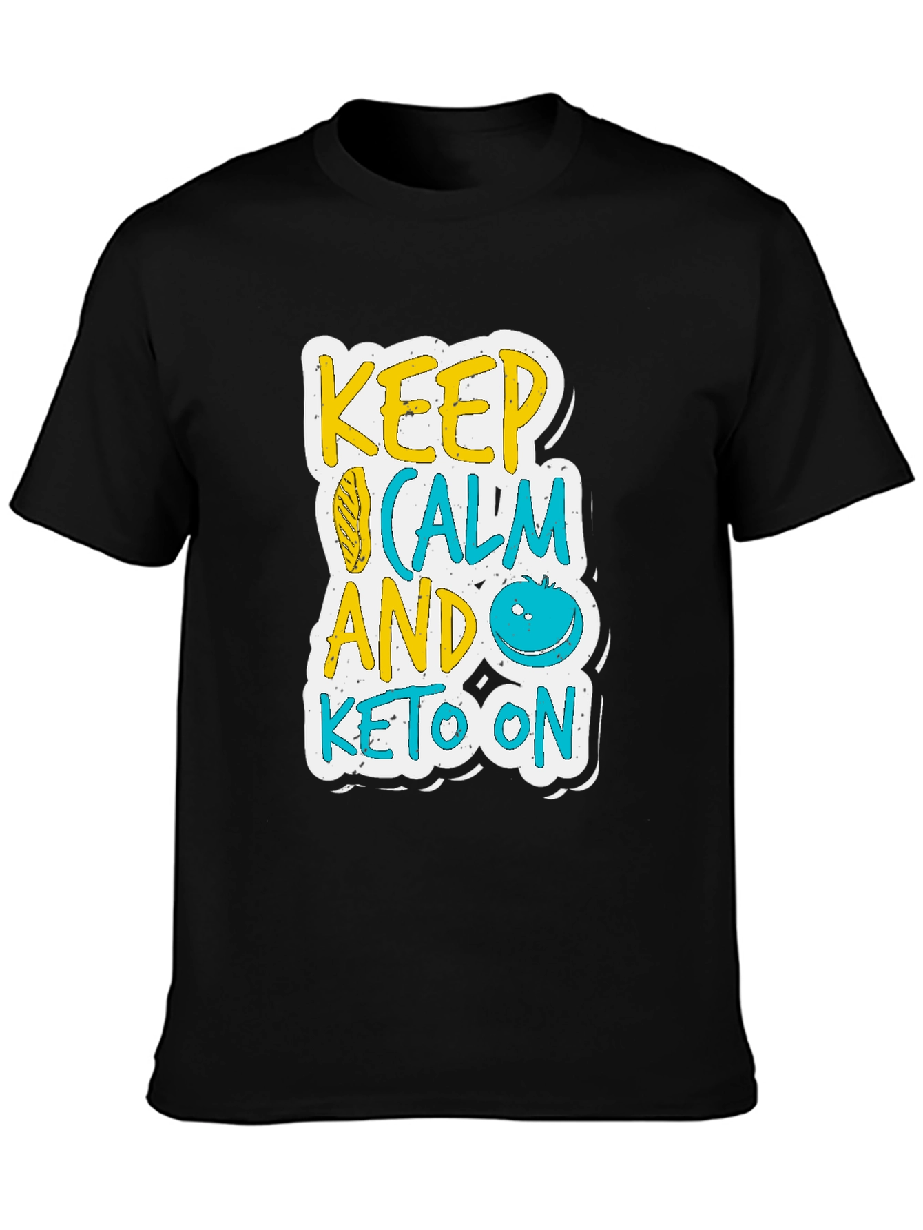 Keep Calm and Keto On Black T-Shirt