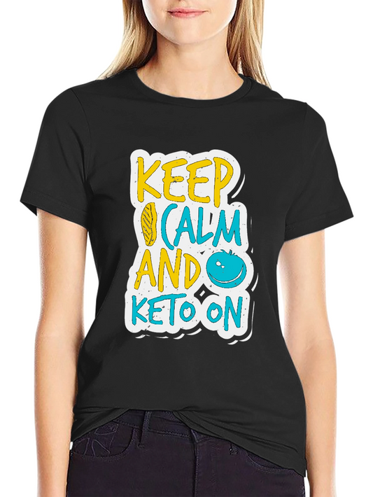 Keep Calm and Keto On Black T-Shirt