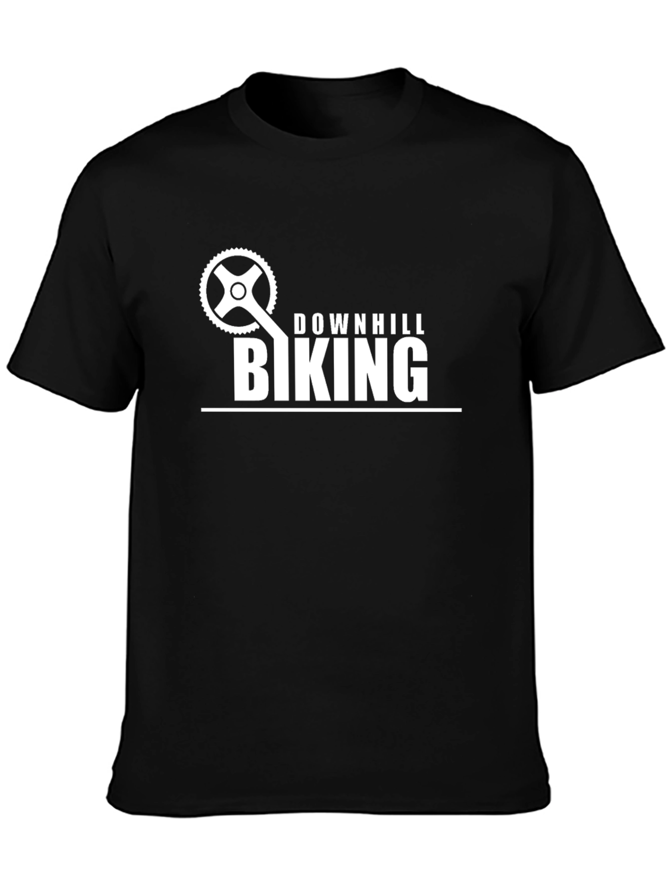 Downhill Biking Graphic Tee - Black Cotton T-Shirt