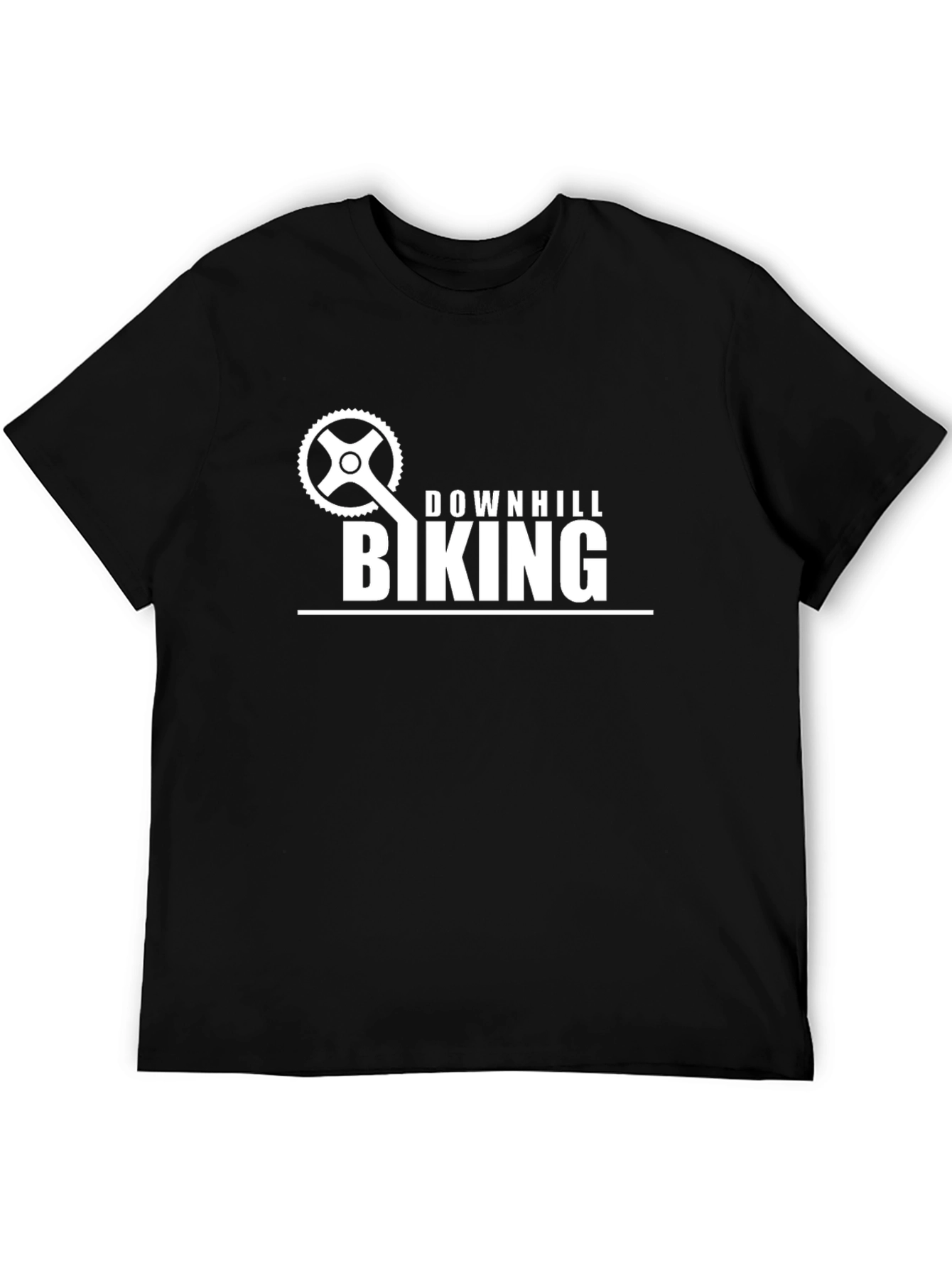 Downhill Biking Graphic Tee - Black Cotton T-Shirt
