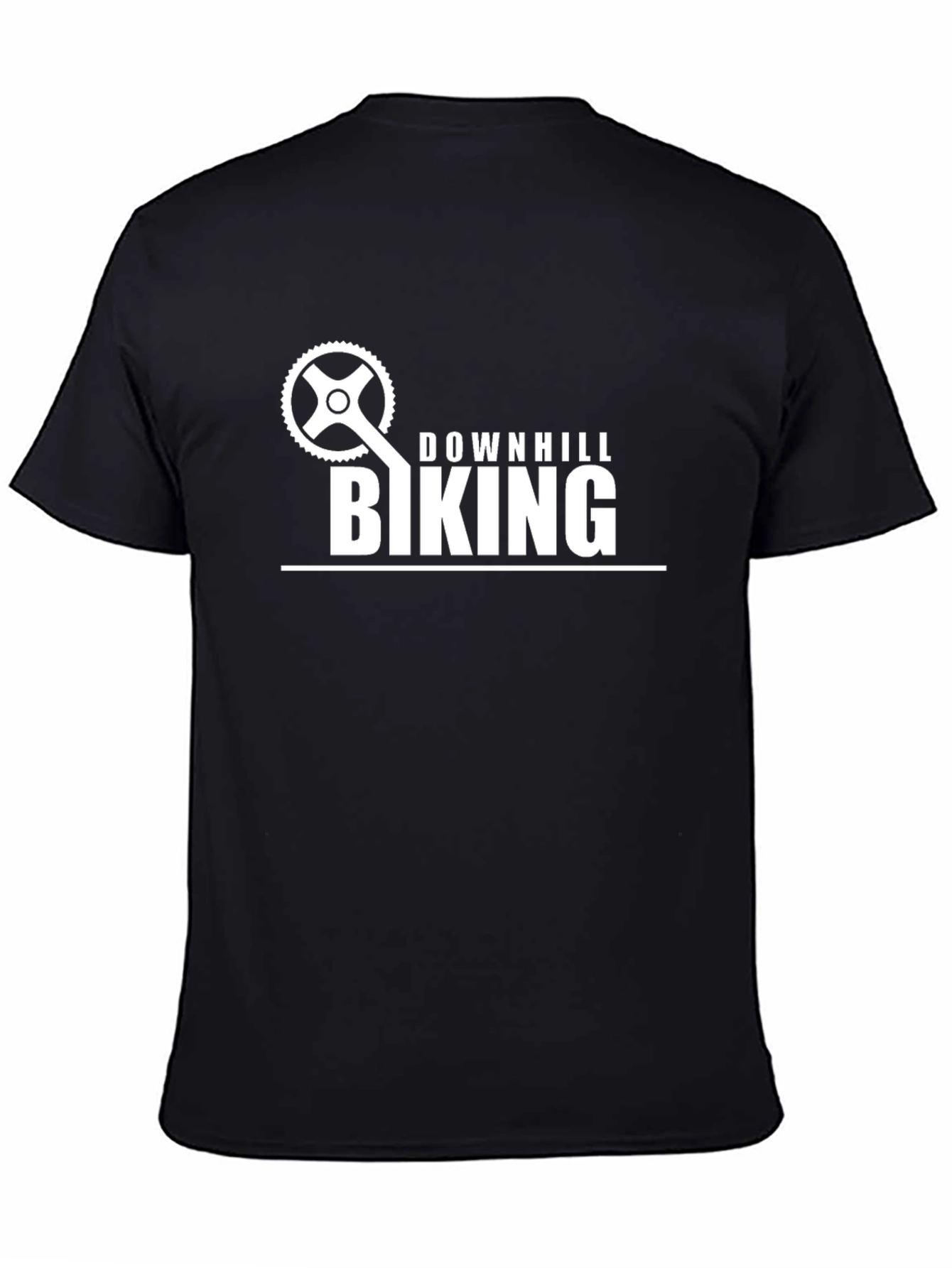 Downhill Biking Graphic Tee - Black Cotton T-Shirt