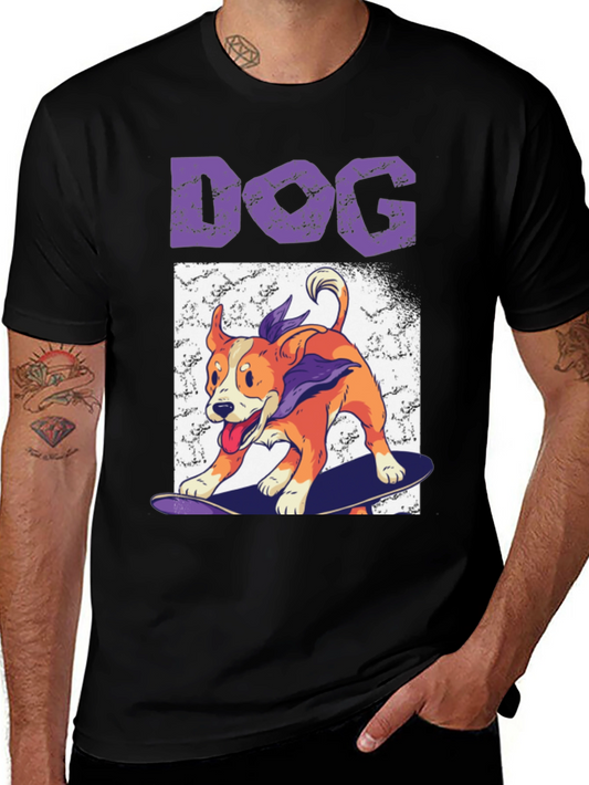 Skateboarding Dog Graphic Tee - Cool Casual Wear