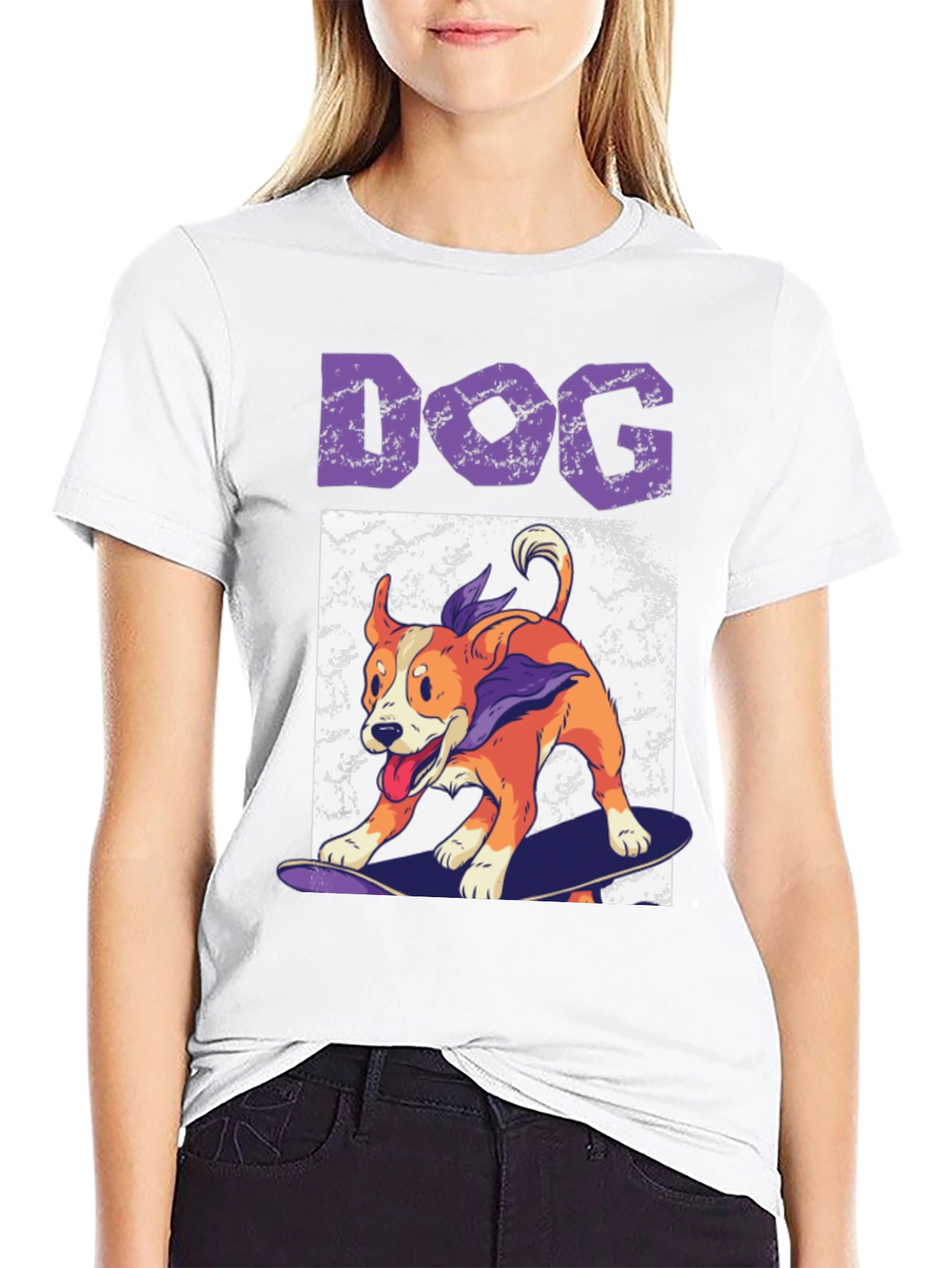 Skateboarding Dog Graphic Tee - Cool Casual Wear