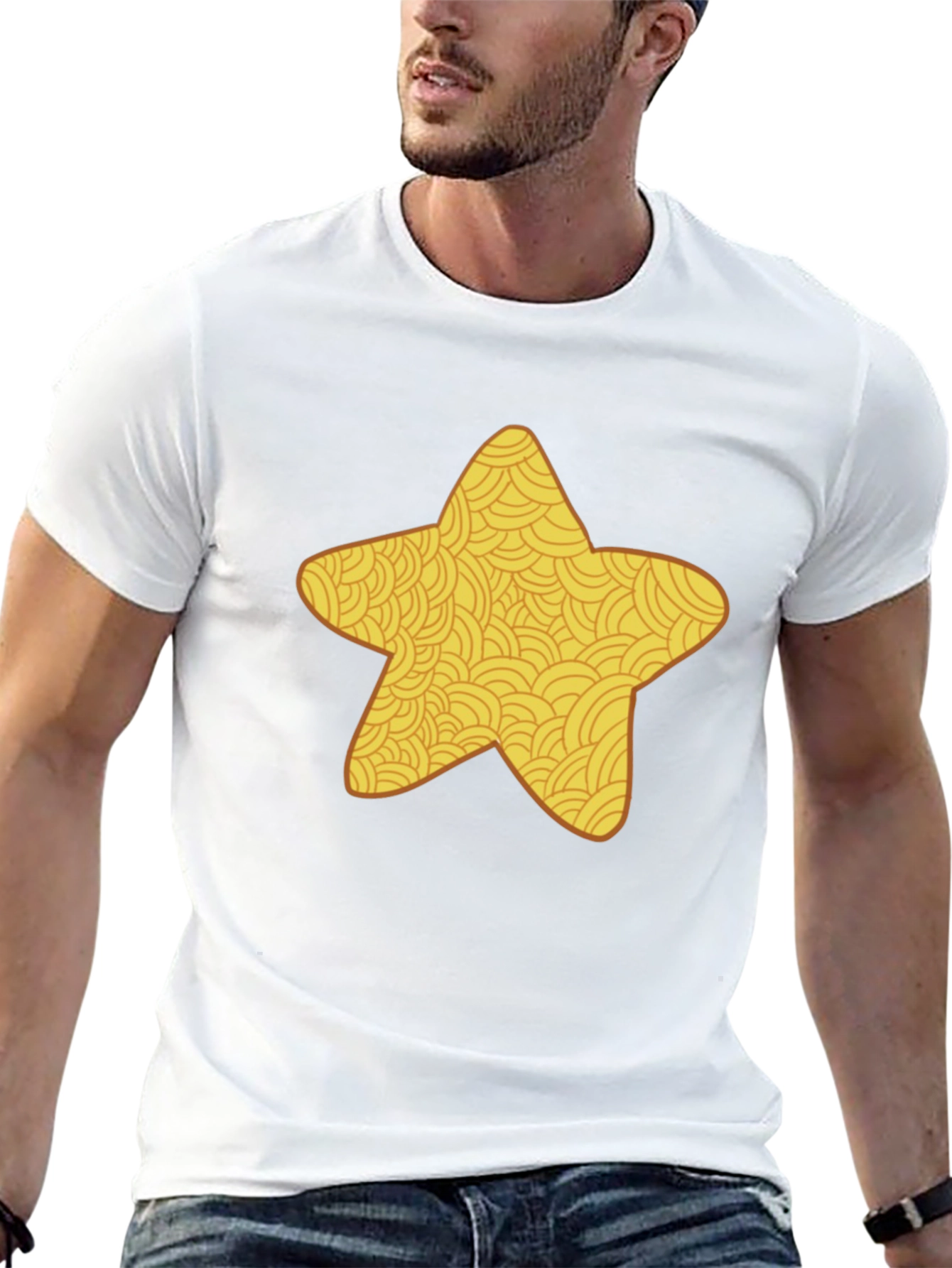 Golden Star Graphic Black T-Shirt