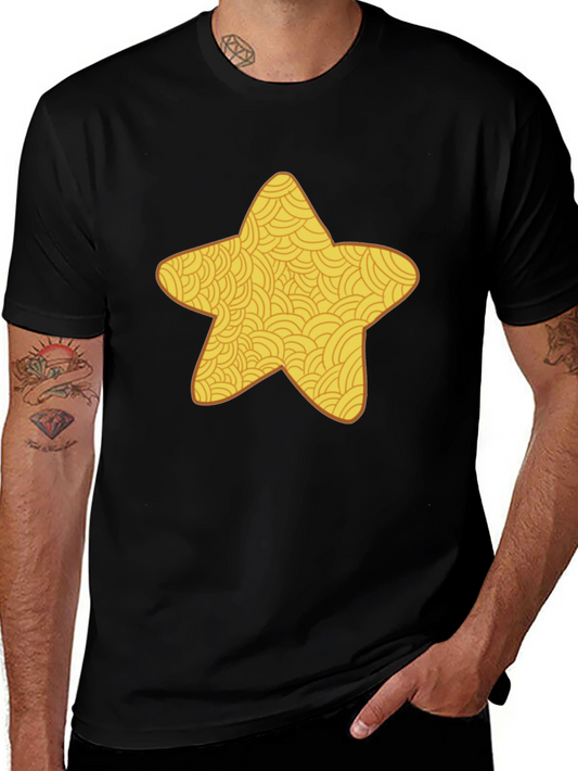 Golden Star Graphic Black T-Shirt