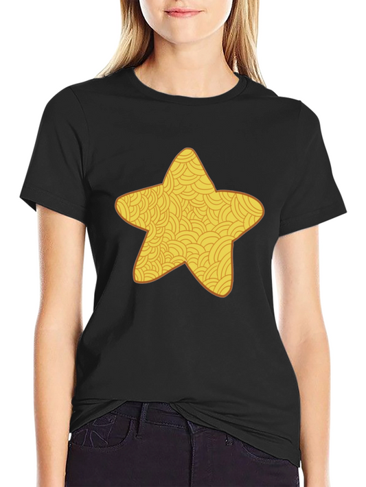 Golden Star Graphic Black T-Shirt