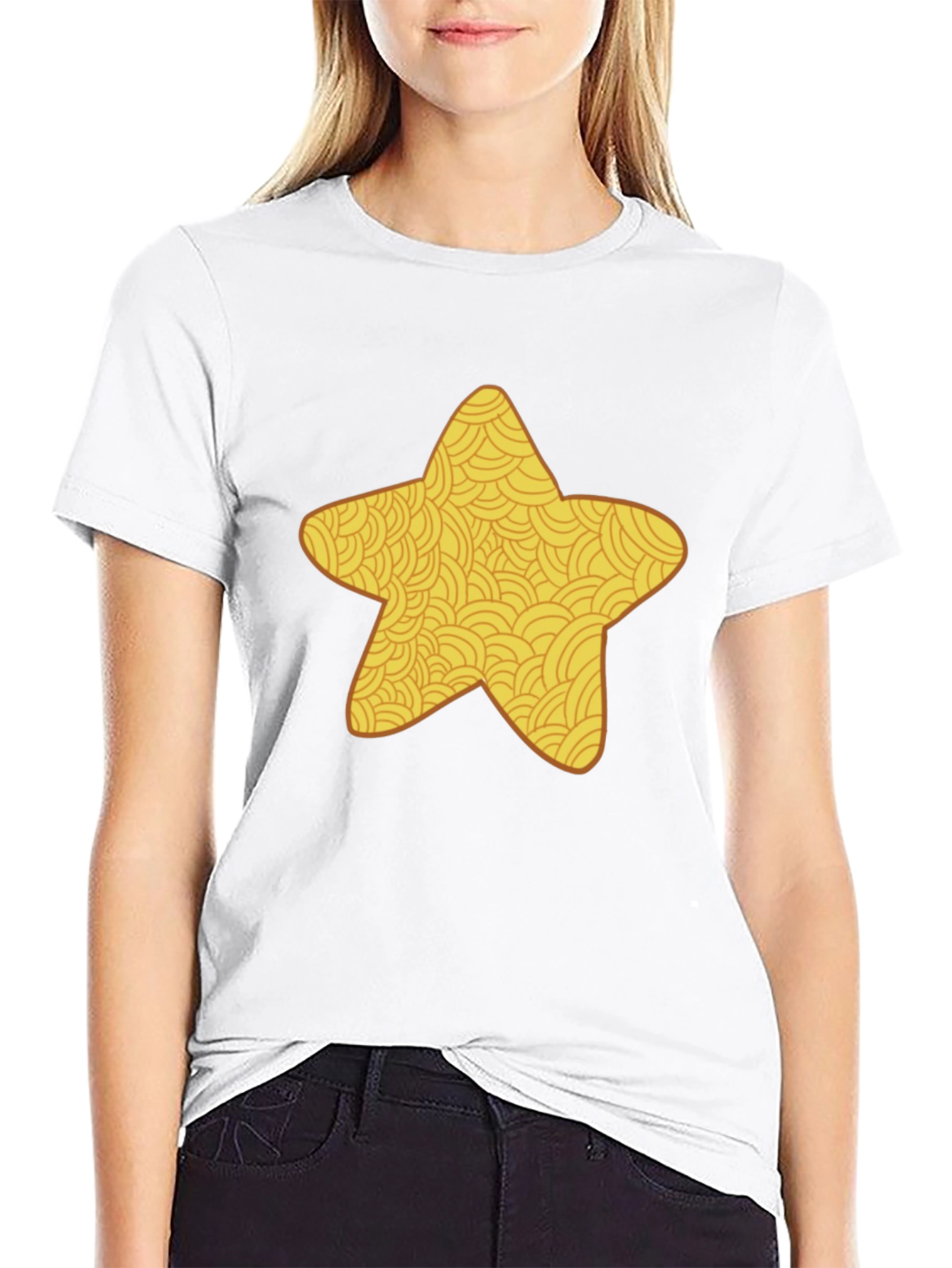 Golden Star Graphic Black T-Shirt