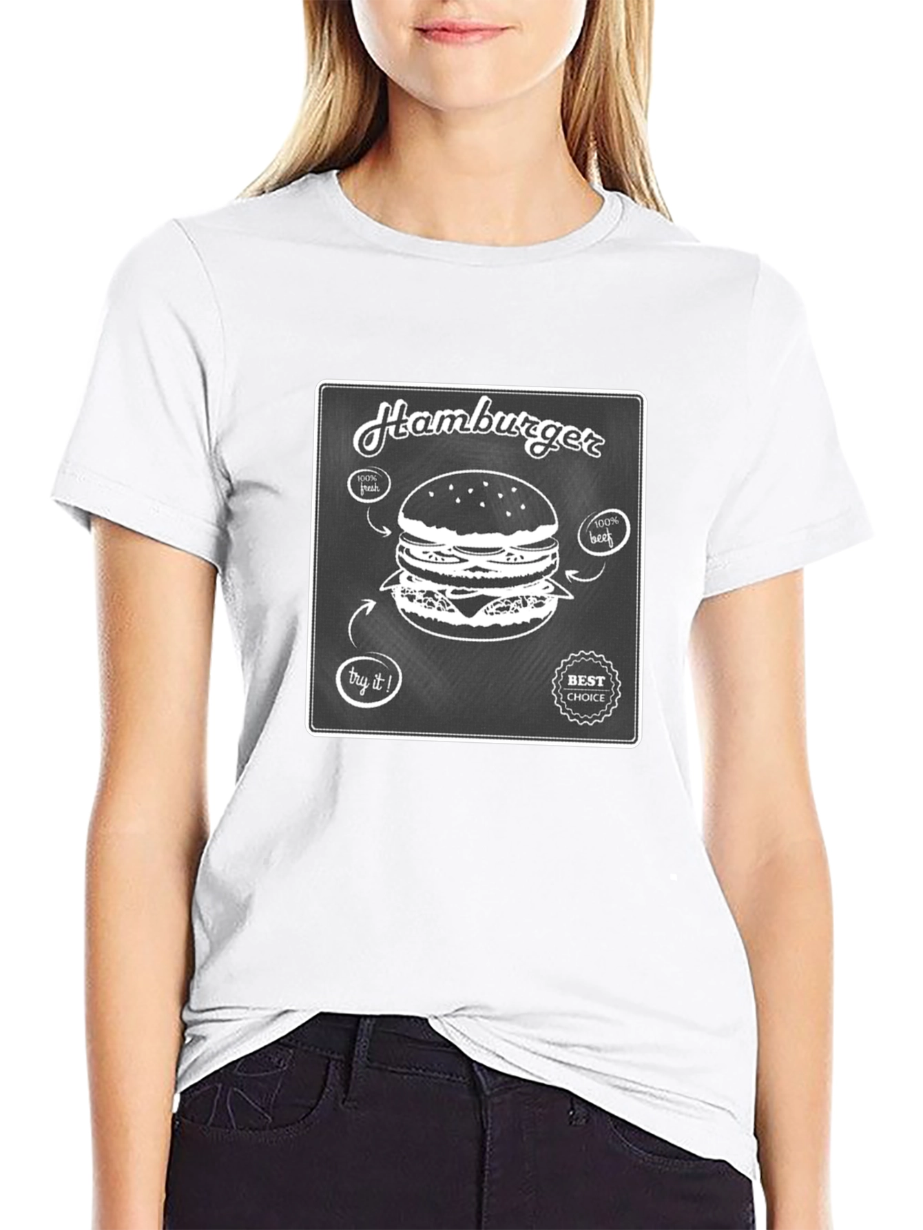 Hamburger Graphic T-Shirt - Foodie Fashion
