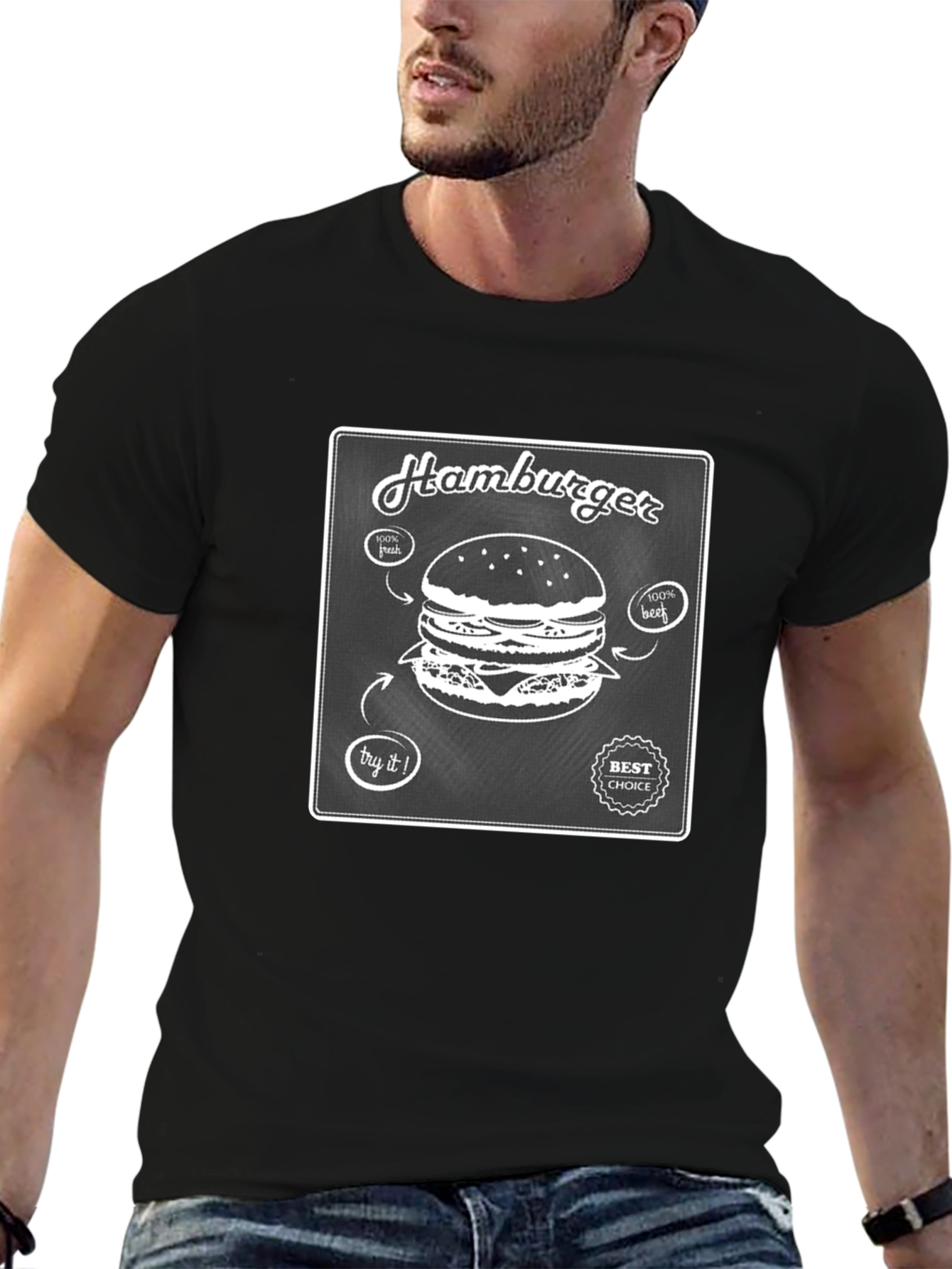 Hamburger Graphic T-Shirt - Foodie Fashion