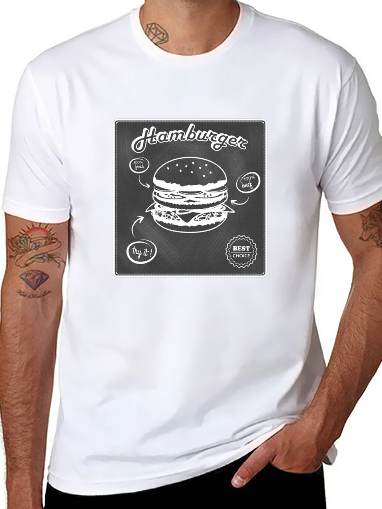 Hamburger Graphic T-Shirt - Foodie Fashion