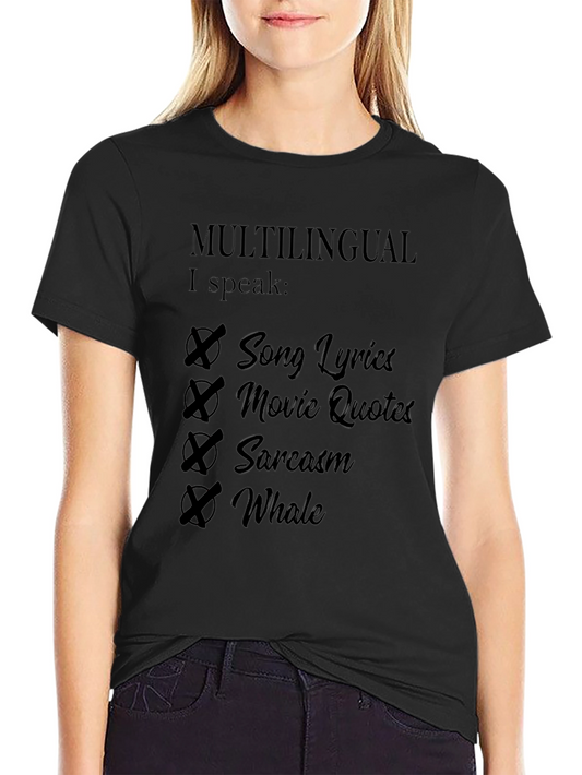Multilingual Mens Black Graphic Tee