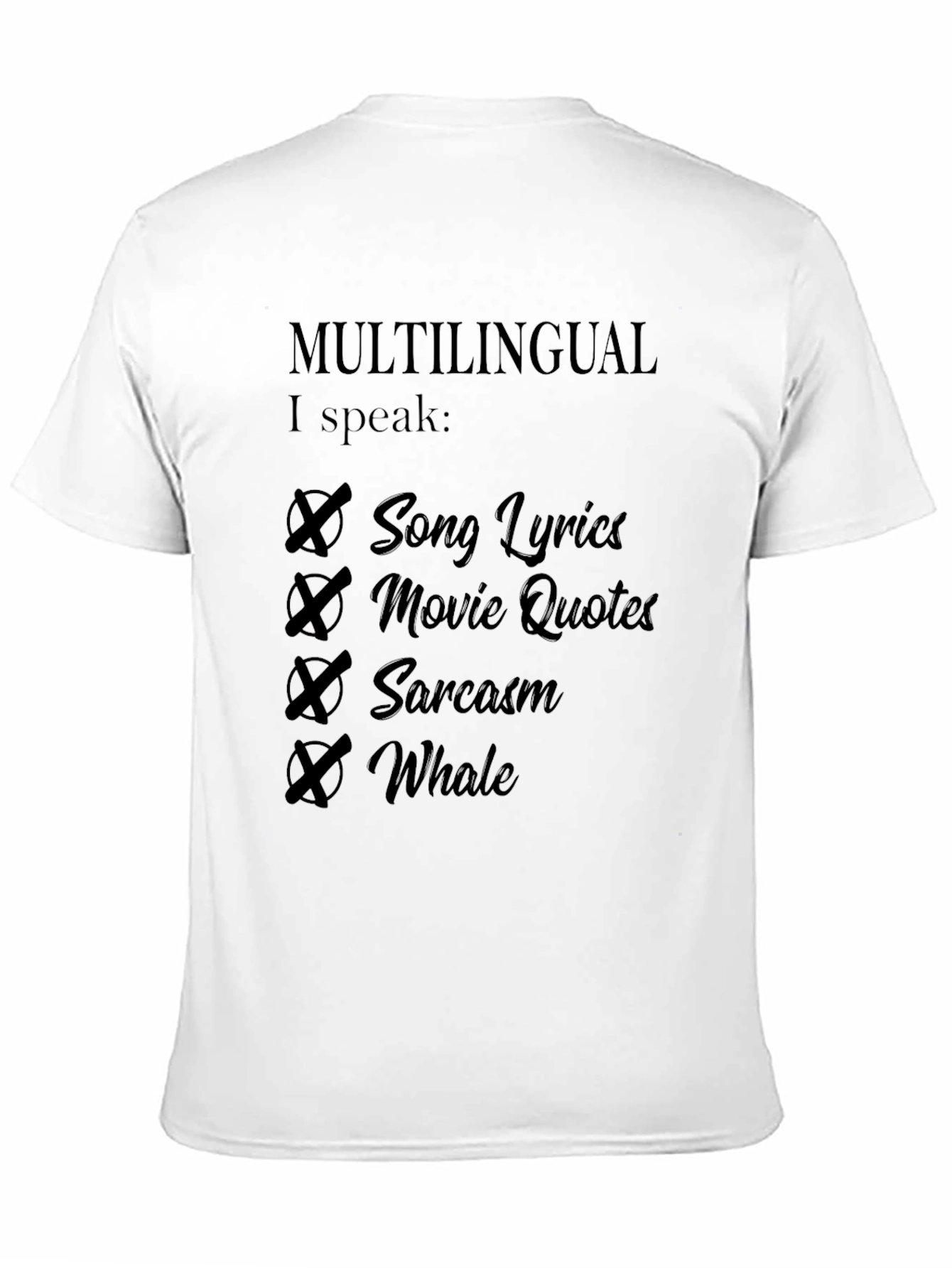 Multilingual Mens Black Graphic Tee