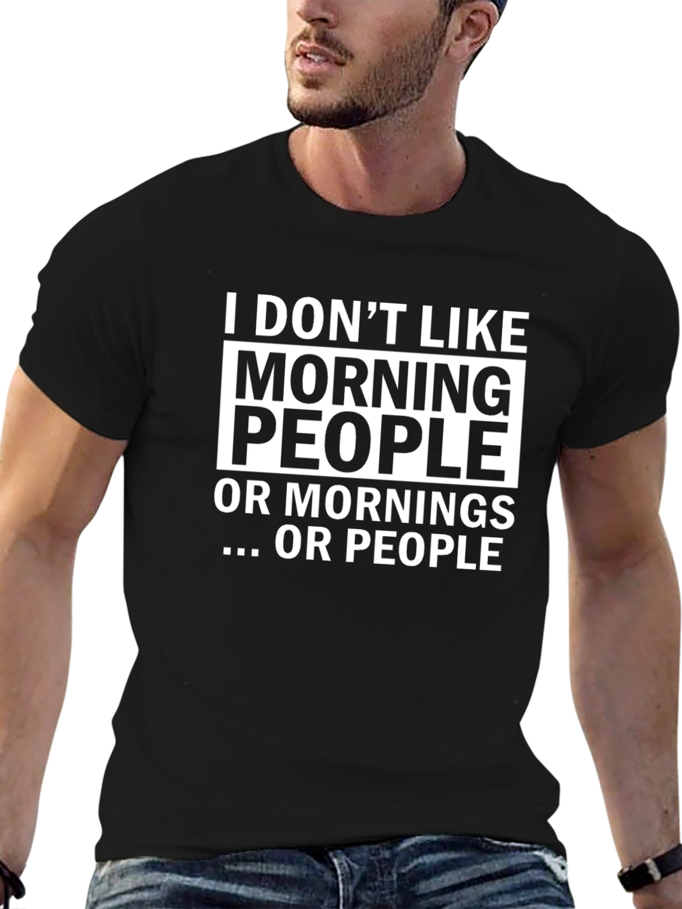 Funny I Dont Like Morning People Graphic Tee