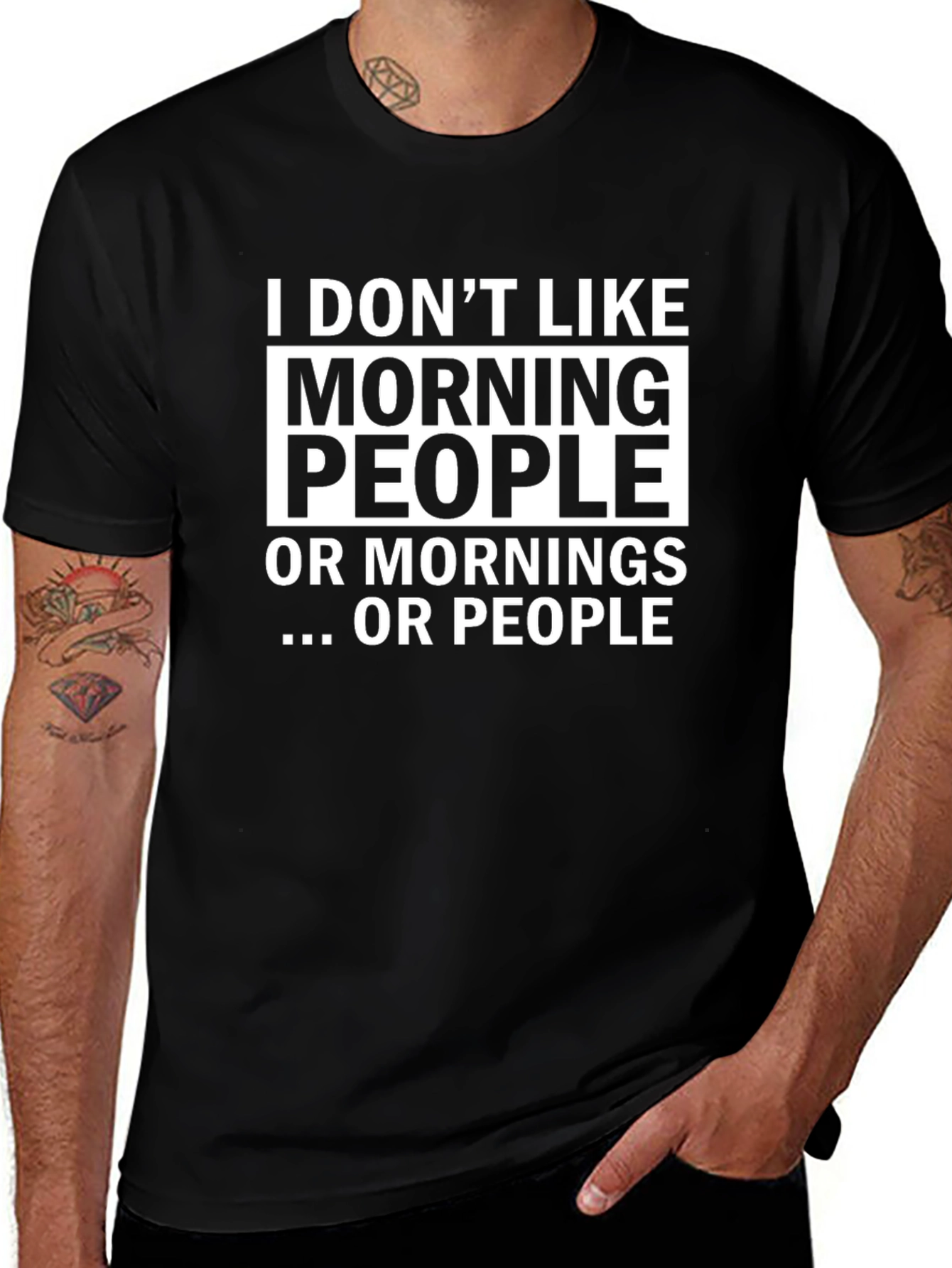 Funny I Dont Like Morning People Graphic Tee