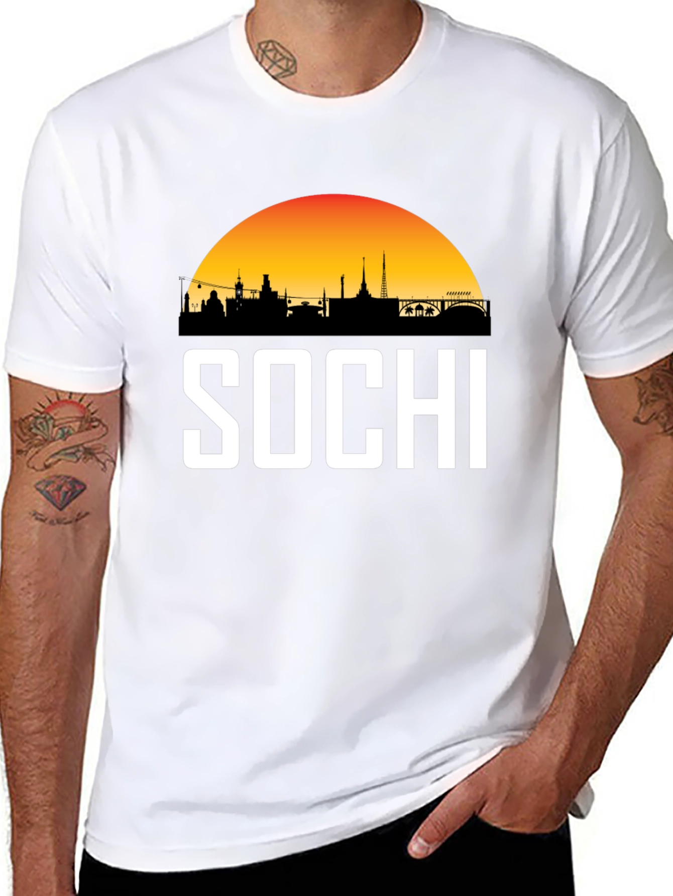 Sochi Skyline T-Shirt - Black Graphic Tee