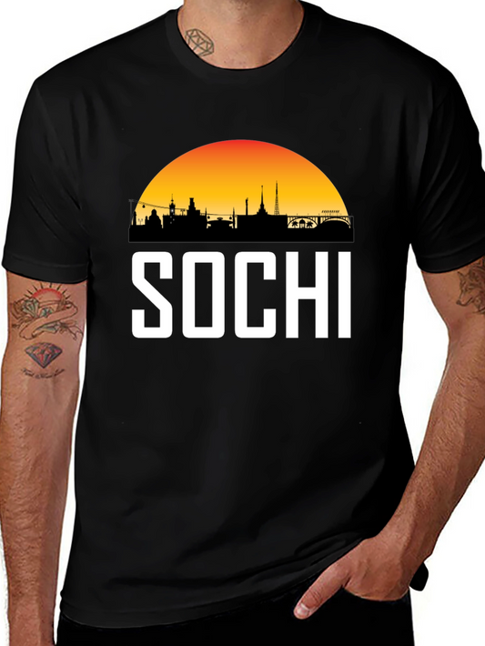 Sochi Skyline T-Shirt - Black Graphic Tee