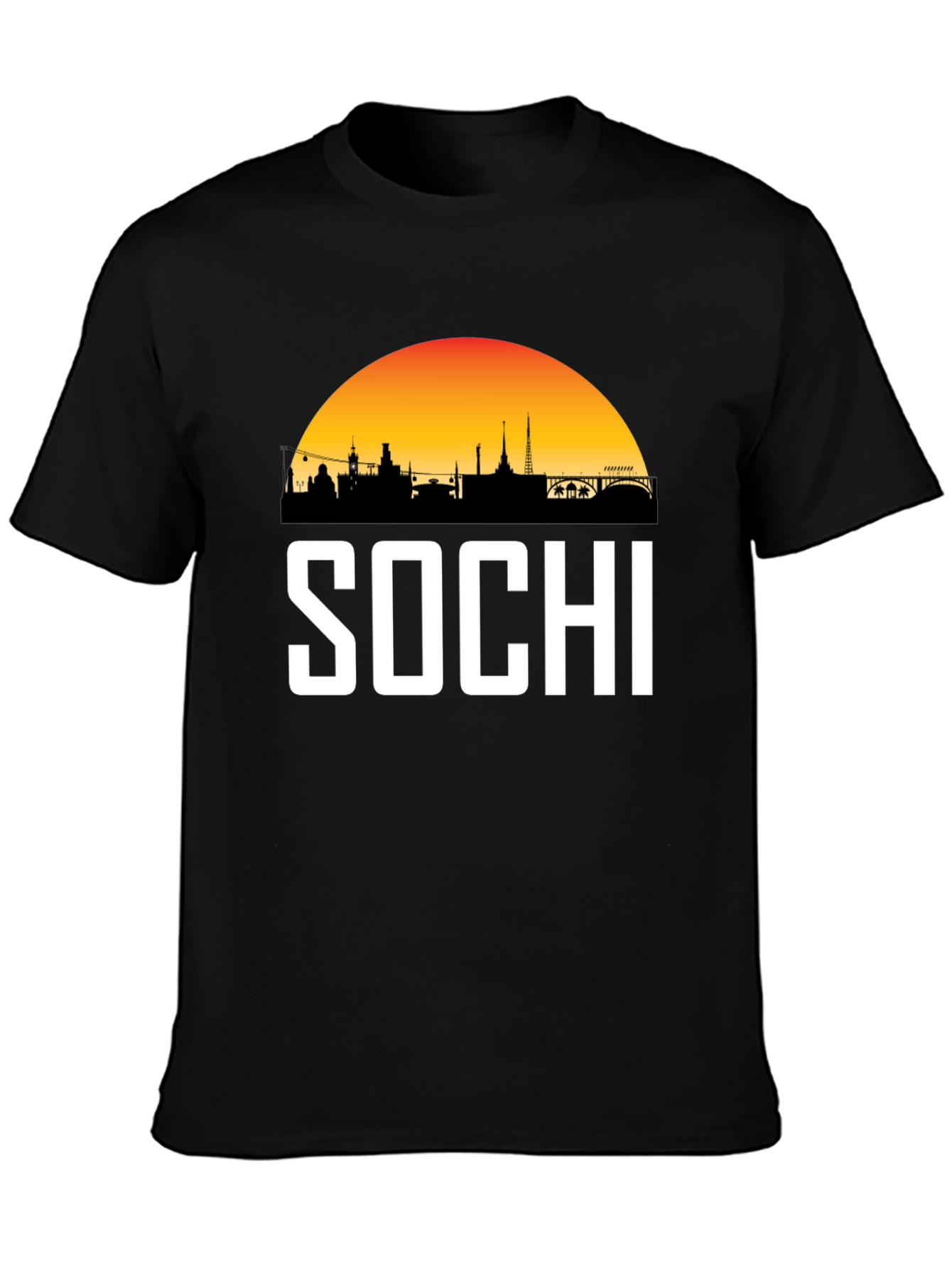 Sochi Skyline T-Shirt - Black Graphic Tee