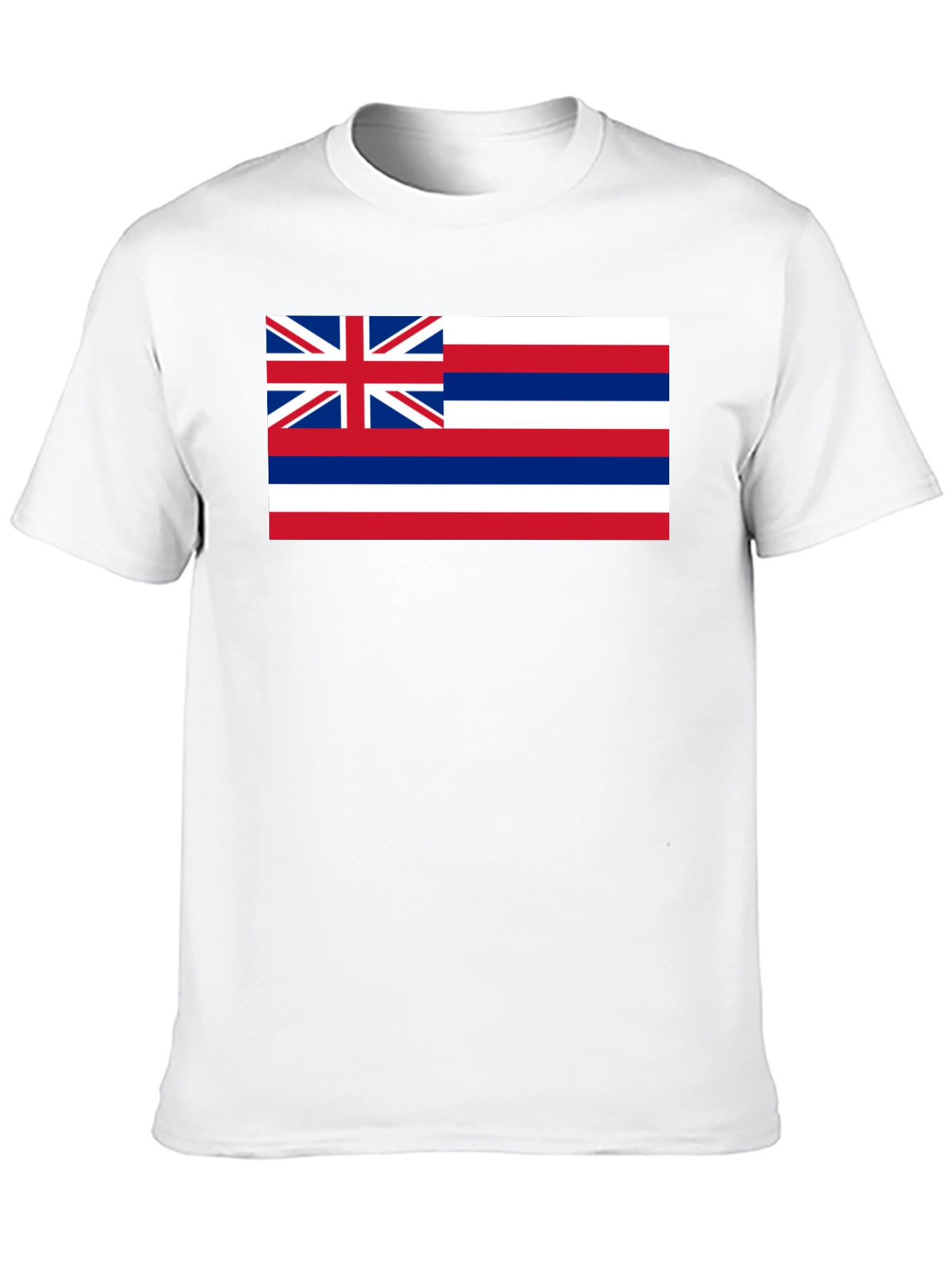 Hawaii Flag Graphic Tee - Black Crew Neck T-Shirt