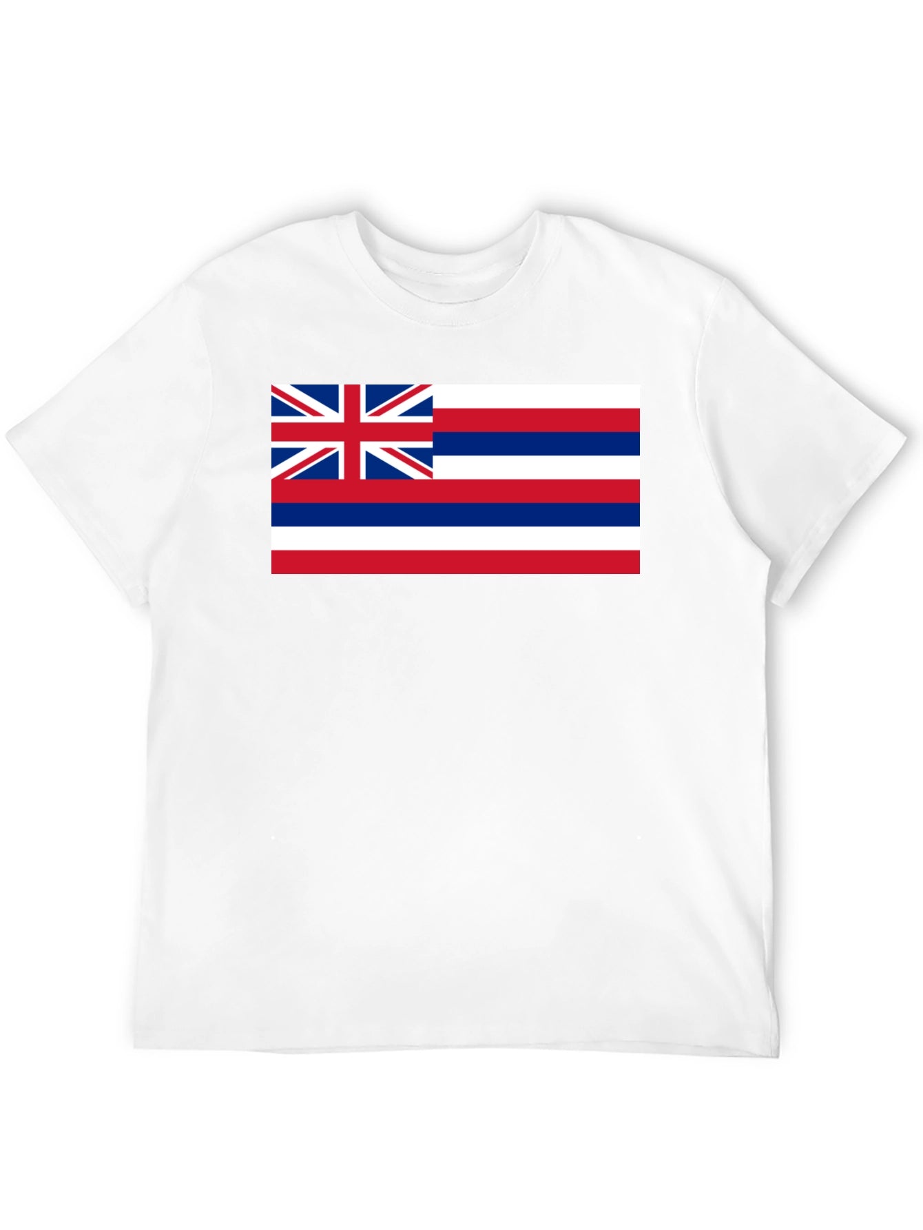 Hawaii Flag Graphic Tee - Black Crew Neck T-Shirt