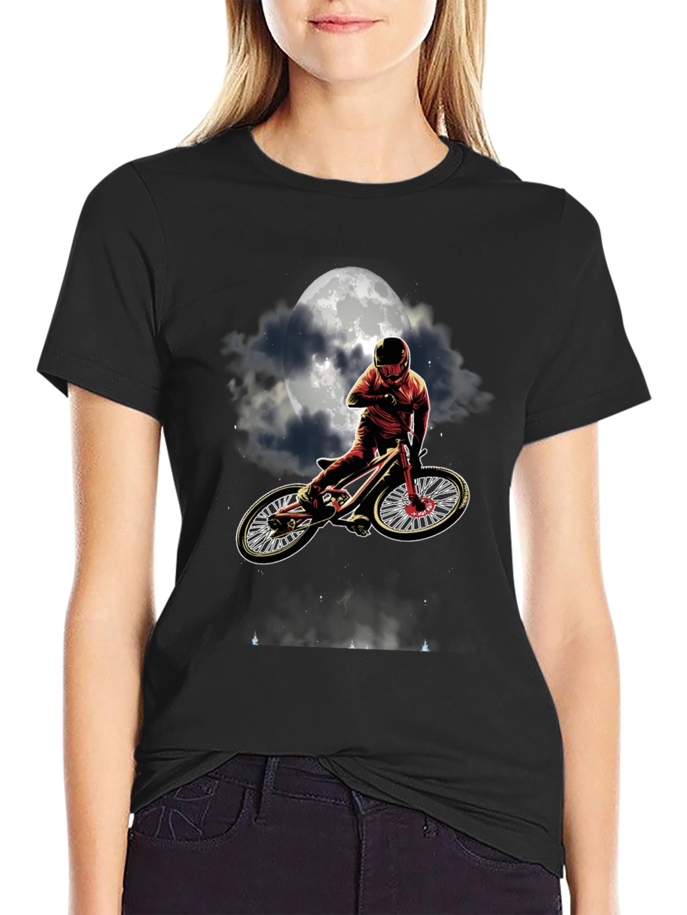 Mountain Bike Moon T-Shirt - Ride Under the Stars