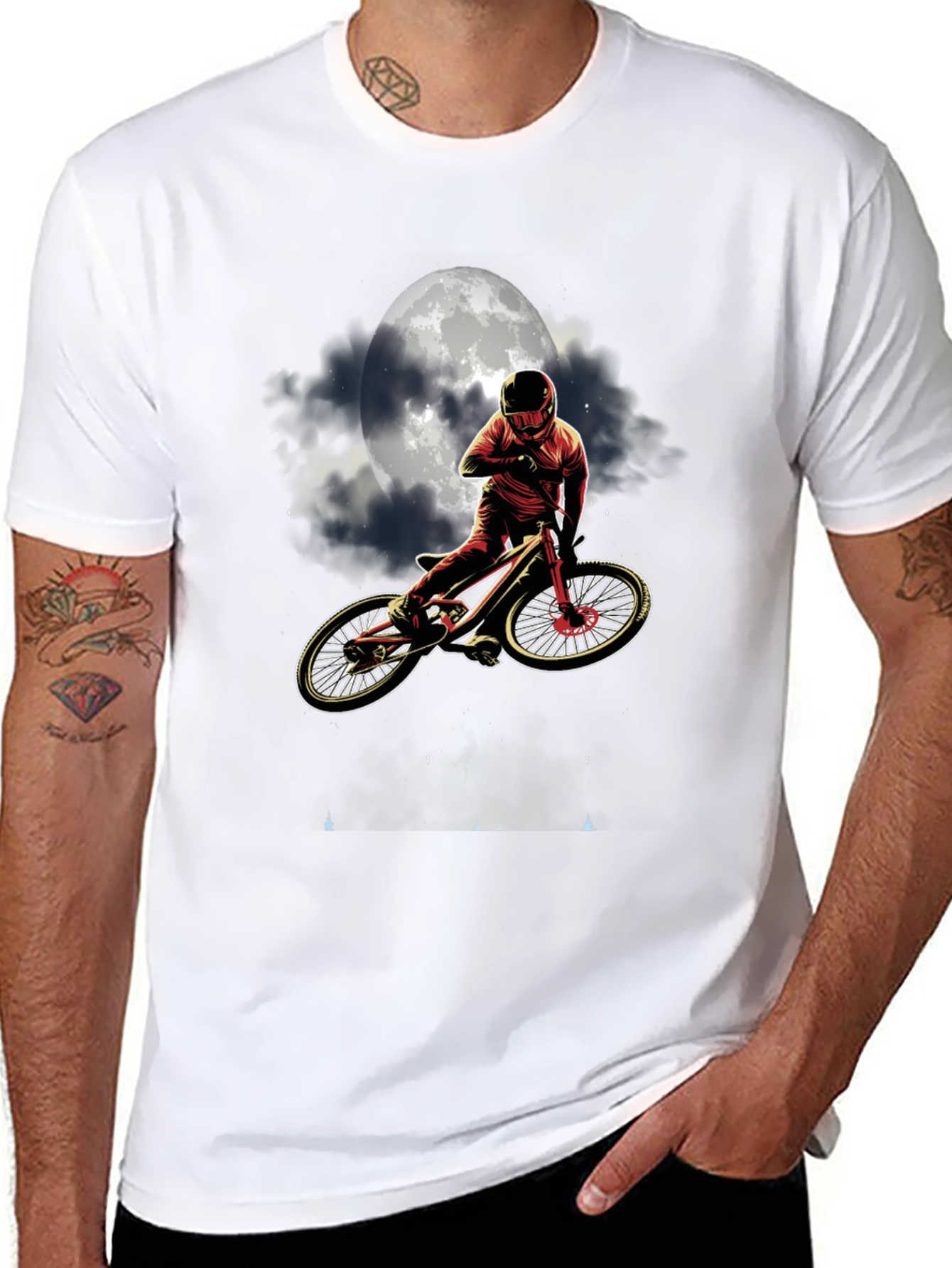 Mountain Bike Moon T-Shirt - Ride Under the Stars