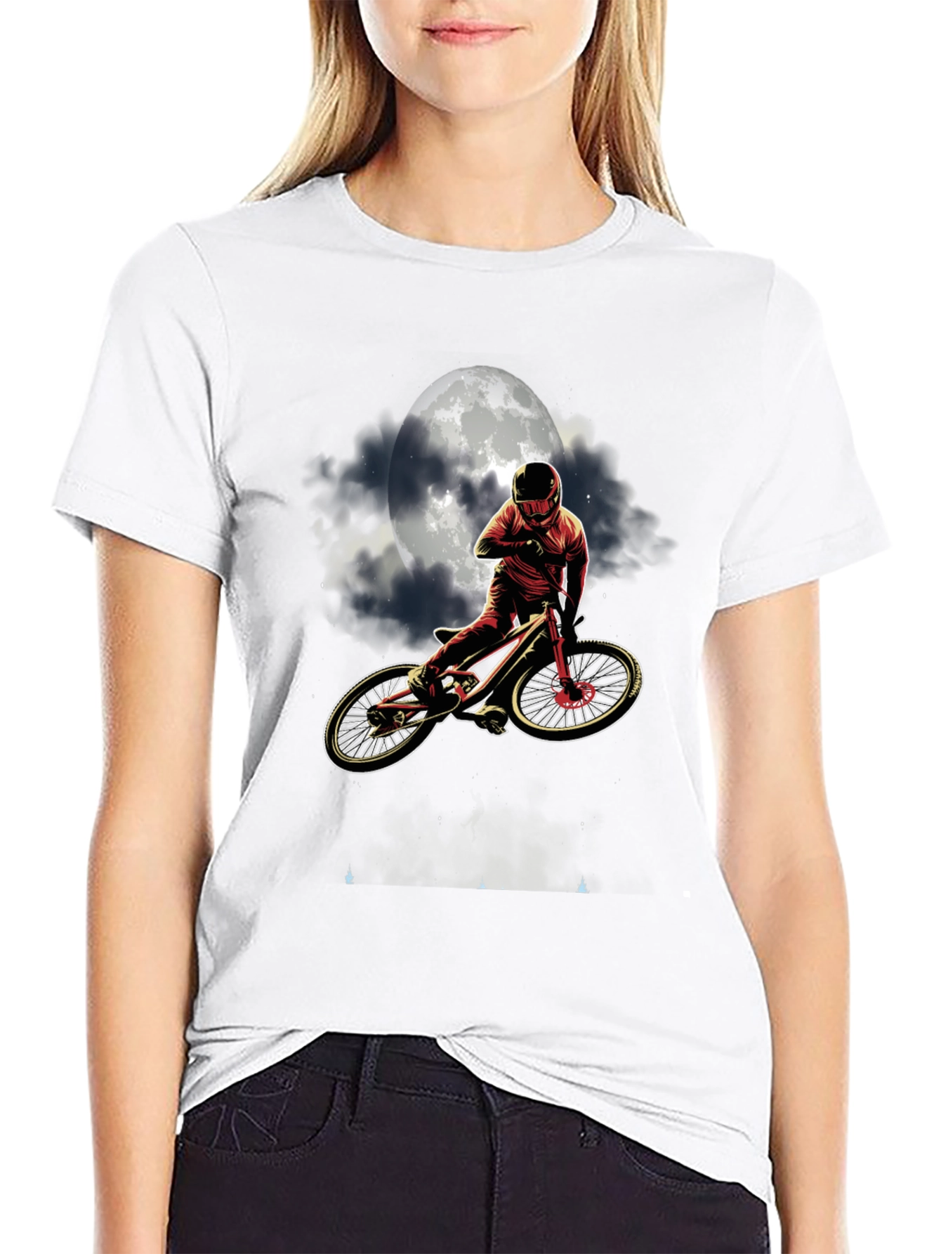 Mountain Bike Moon T-Shirt - Ride Under the Stars