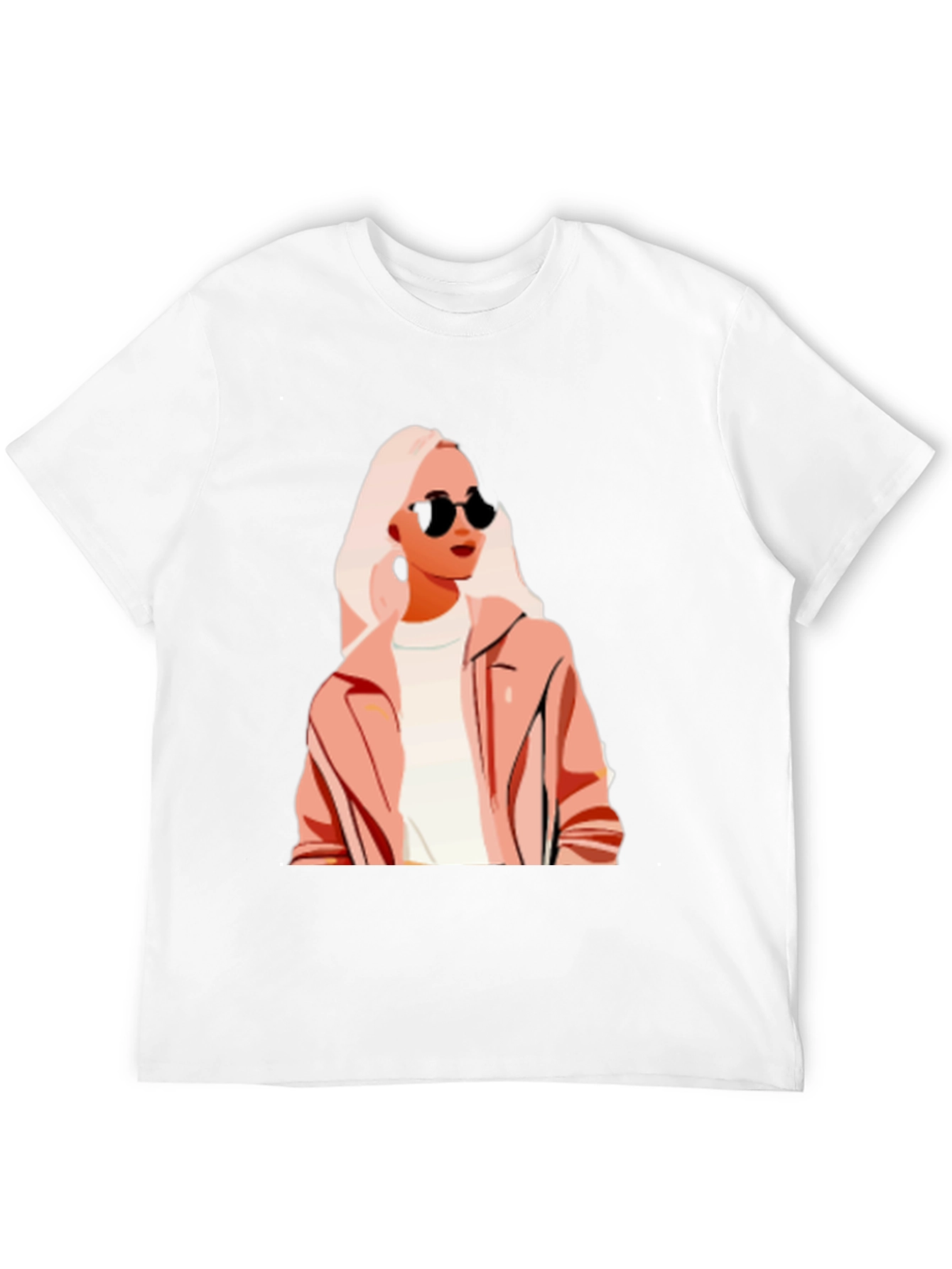 Stylish Woman Graphic Print Black T-Shirt