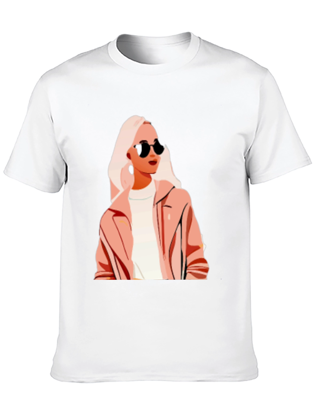 Stylish Woman Graphic Print Black T-Shirt