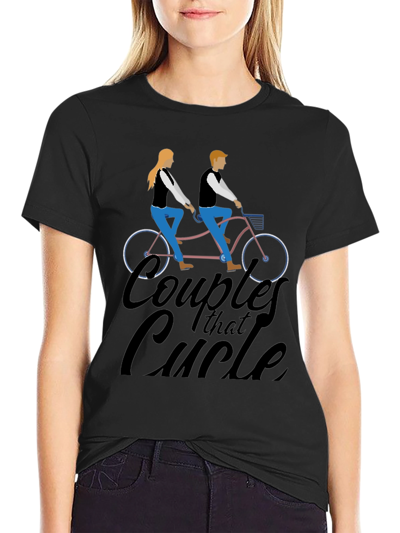 Couples That Cycle T-Shirt - Black