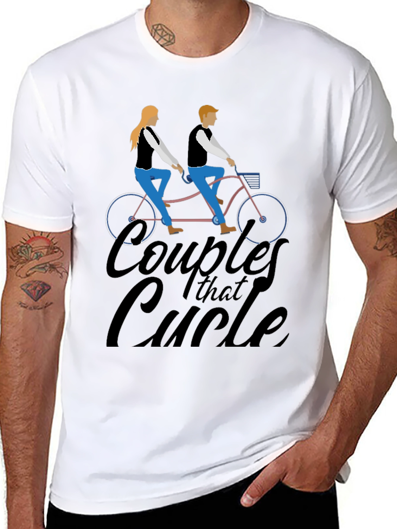 Couples That Cycle T-Shirt - Black