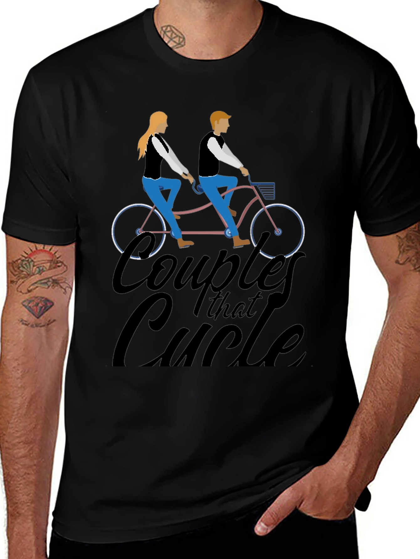 Couples That Cycle T-Shirt - Black