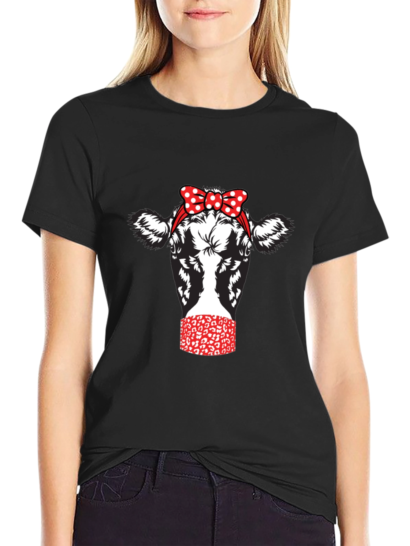 Cow with Bandana Graphic Tee