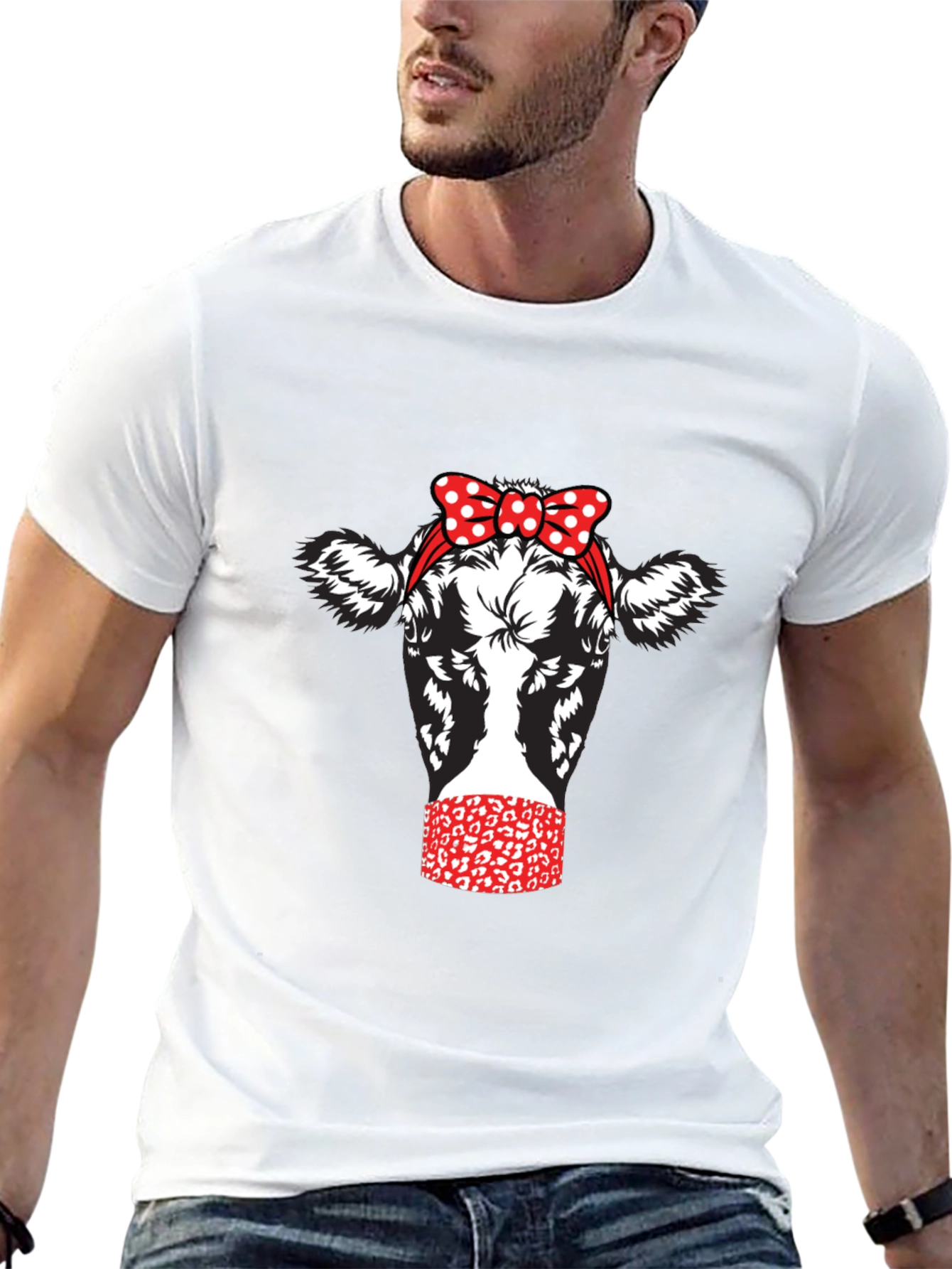 Cow with Bandana Graphic Tee