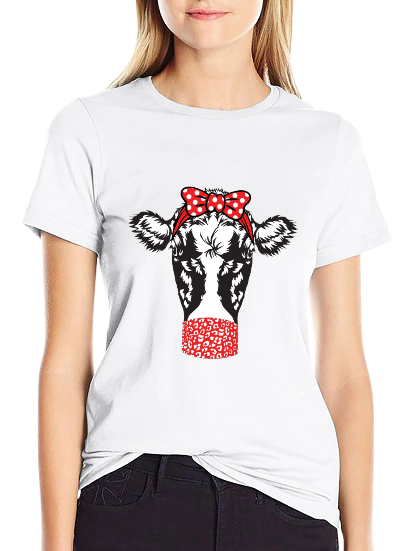 Cow with Bandana Graphic Tee
