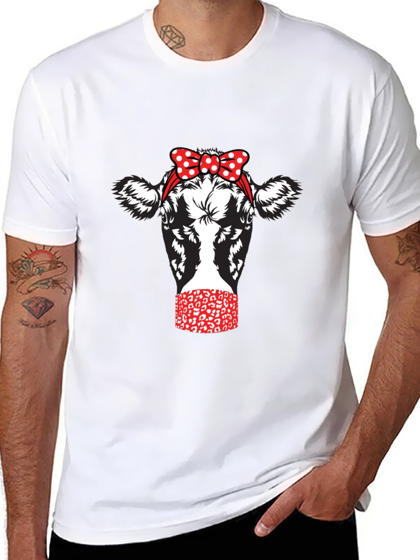 Cow with Bandana Graphic Tee