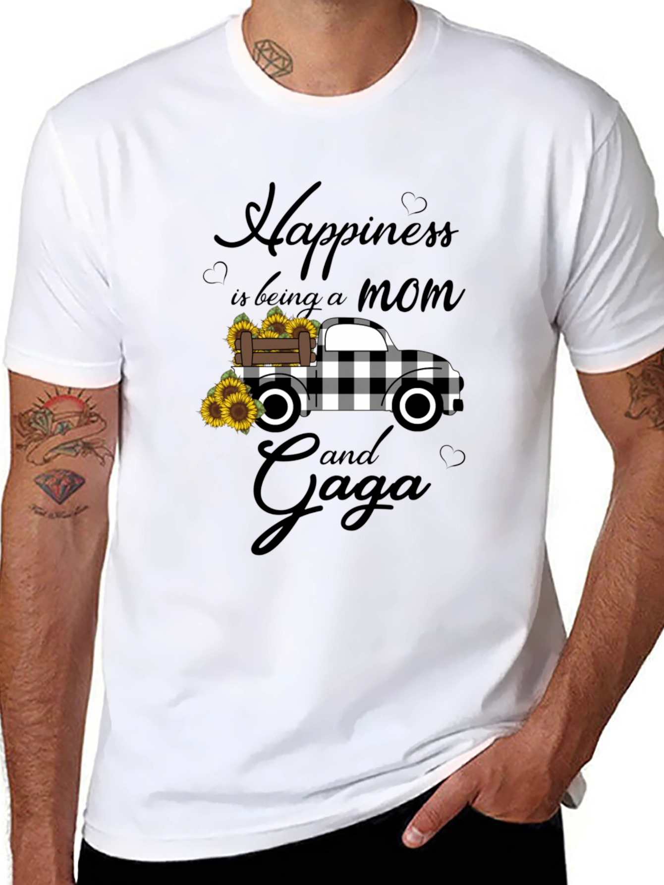 Happiness is Being a Mom and Gaga Truck T-Shirt