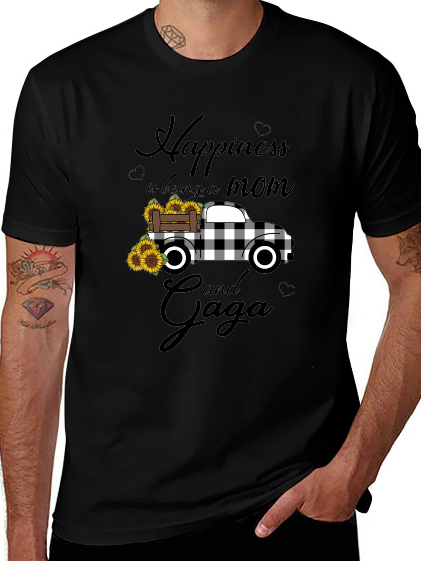 Happiness is Being a Mom and Gaga Truck T-Shirt
