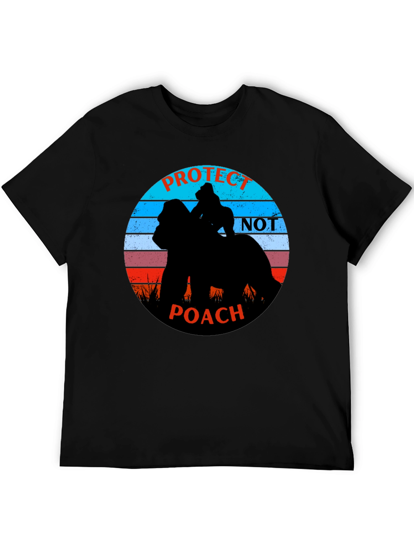 Protect Not Poach Black Graphic Tee