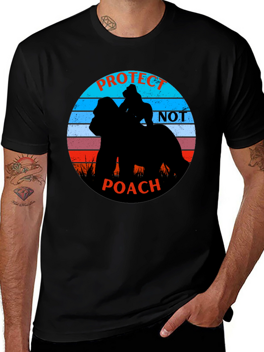 Protect Not Poach Black Graphic Tee