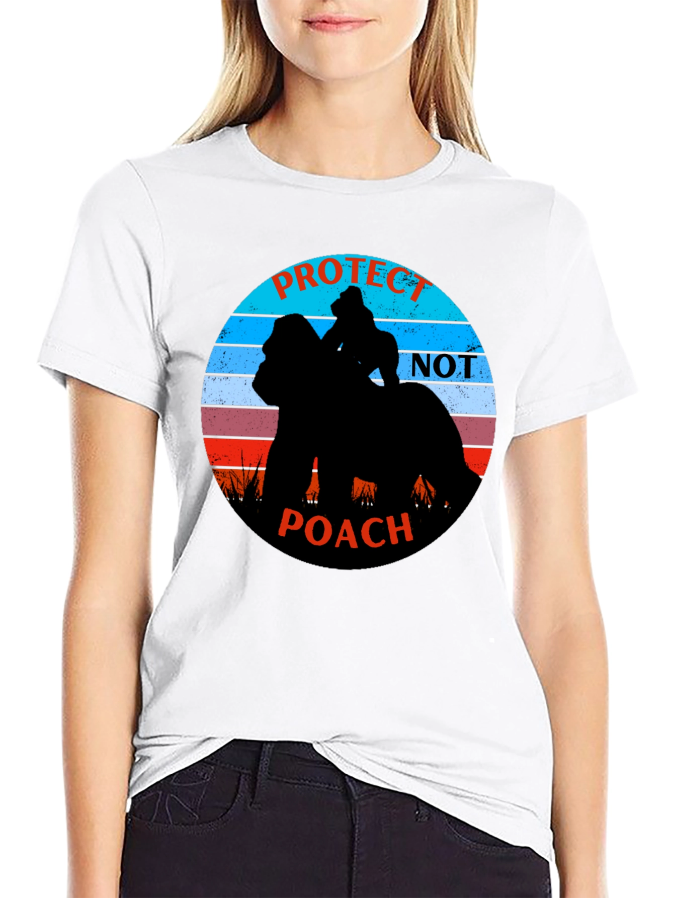 Protect Not Poach Black Graphic Tee