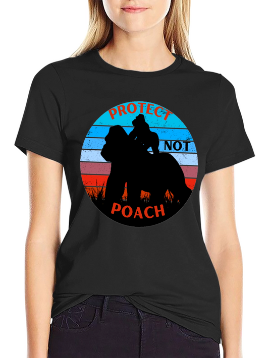 Protect Not Poach Black Graphic Tee