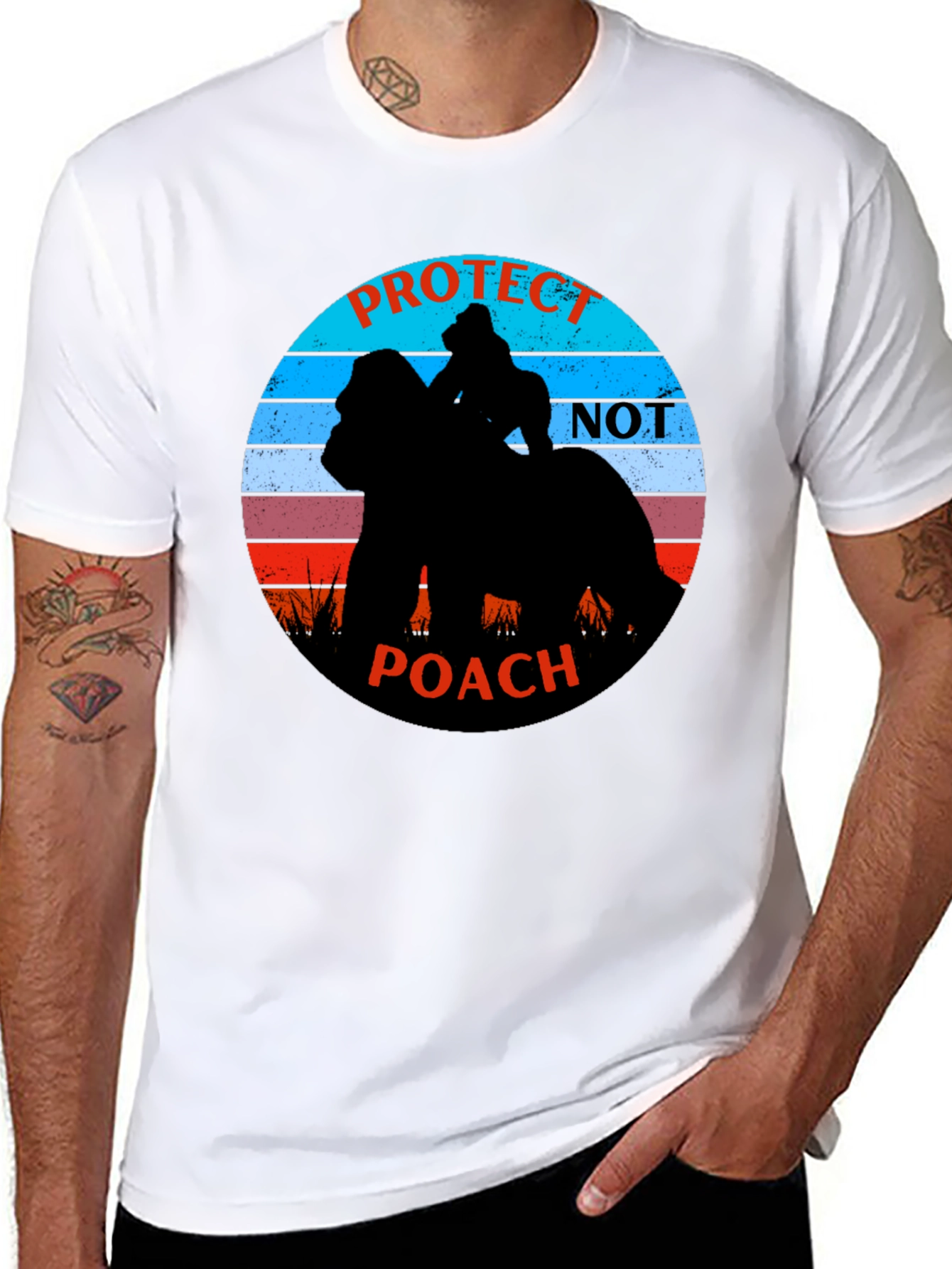 Protect Not Poach Black Graphic Tee