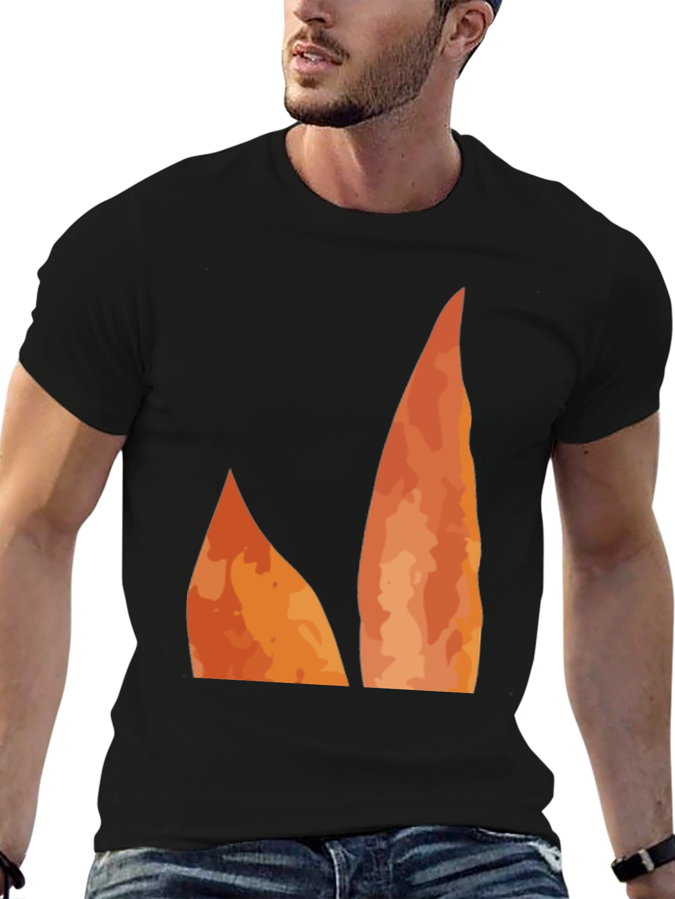 Flame Graphic Black Tee - Unique Design