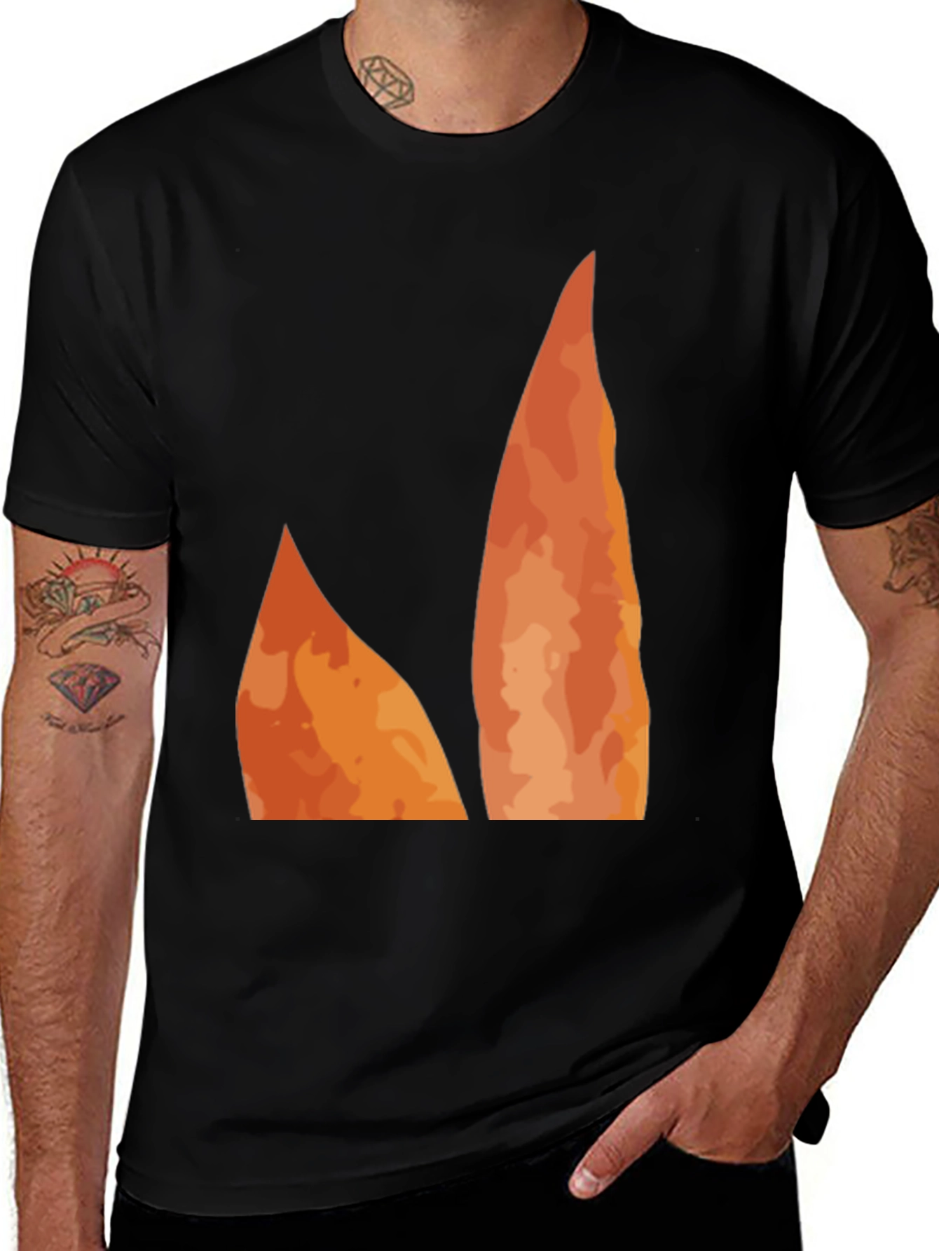Flame Graphic Black Tee - Unique Design