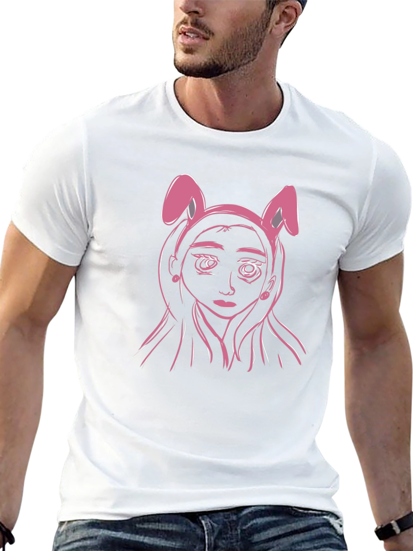 Bunny Ears T-Shirt - Anime Girl Graphic Tee