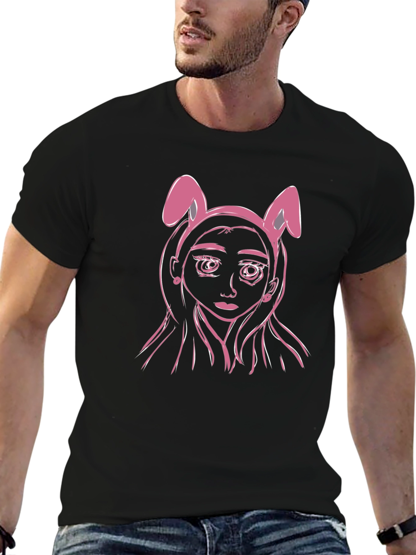 Bunny Ears T-Shirt - Anime Girl Graphic Tee