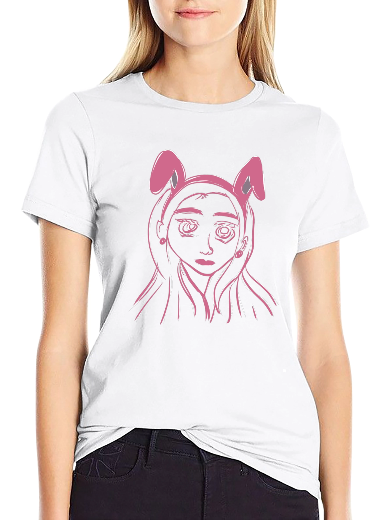 Bunny Ears T-Shirt - Anime Girl Graphic Tee
