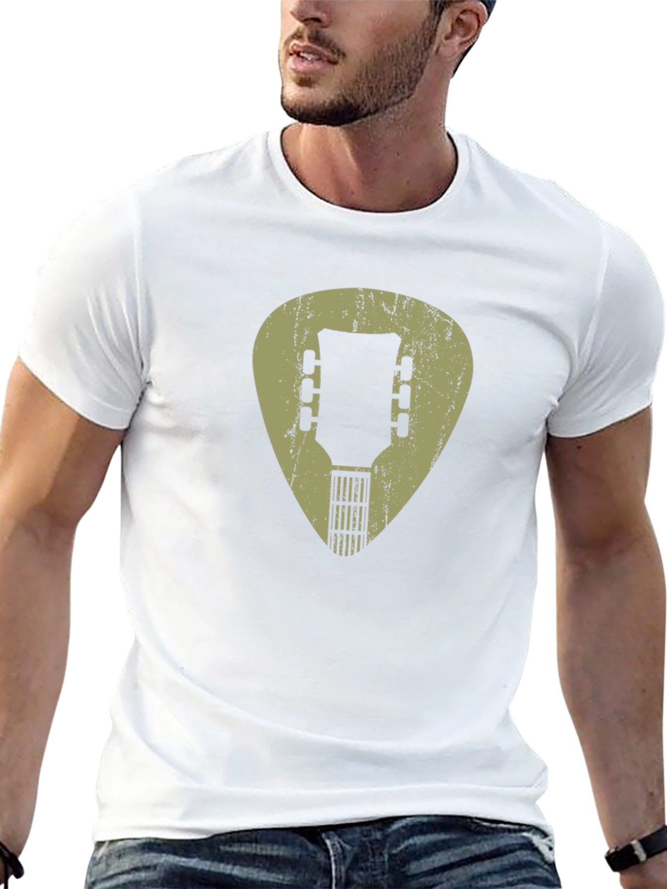 Guitar Pick Headstock Graphic Tee - Musician Style