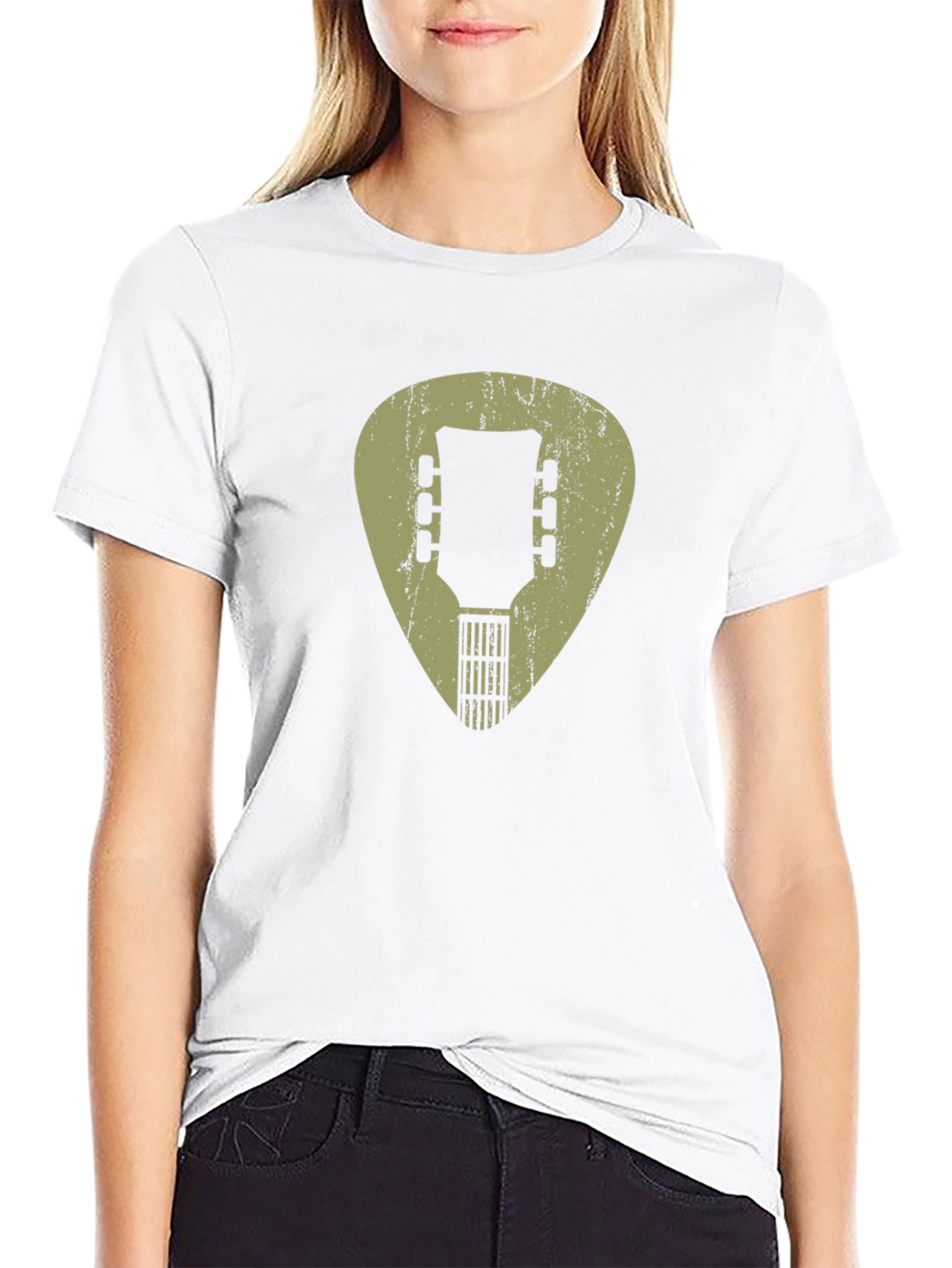Guitar Pick Headstock Graphic Tee - Musician Style